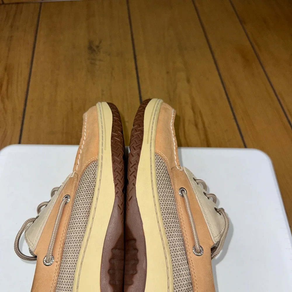 Sperry Top-Sider Billfish Tan Beige Leather Mesh Boat Shoes Mens 14M 0799023